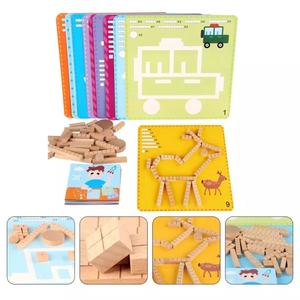 Vente en gros de puzzles de forme en bois et de jouets assortis de géométrie style dessin animé <span class=keywords><strong>Montessori</strong></span> blocs éducatifs pour enfants - Product Image 4