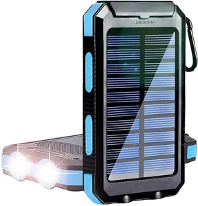 2023 Zonne-Energie Bank 10000Mah Solar Powerbank Buiten Hoge Capaciteit Zonne-Oplader