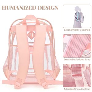 Mochila de estilo nacional portátil de PVC transparente resistente para festivales y conciertos de trabajo universitario escolar - Product Image 4