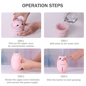 Máy Làm Ẩm Không Khí Mini Cầm Tay 3 Trong 1, Có Đèn Ban Đêm, Bình Phun Nước Để Bàn, 2 Chế Độ Phun Siêu Yên Tĩnh - Product Image 6