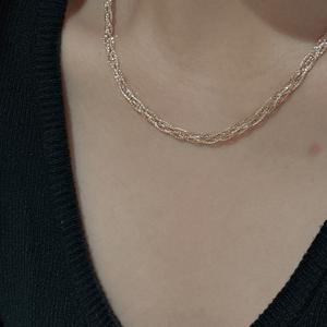 Collar Wenchi S925, Diseño Italiano, Tejido Multicapa, Cadena para Clavícula, Estilo Simple y Lujoso, Contraste de Colores Finos - Product Image 2