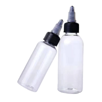 Bouteille compte-gouttes en plastique PET cylindrique de 3 oz à 12 oz pour encre pigmentée, huile capillaire, avec bouchon pulvérisateur et impression sérigraphique 200 ml