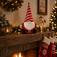 Figurine de Père Noël en fer animée à LED, motif de dessin animé fait main, pliable, gnome 3D, pour jardin extérieur, cour, pelouse, décorations de Noël