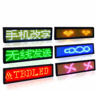 Insignia Digital LED Recargable con Bluetooth, Tablero de Mensajes Desplazables Programable DIY, Mini Pantalla LED, Etiqueta de Nombre LED