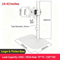 Soporte de Monitor Fijo para Pantallas de 14 a 43 Pulgadas, Instalación Sencilla, Base Estable para Monitores de Oficina, Soporte de Escritorio, Base para Monitor