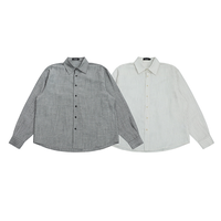 Chemise boutonnée à rayures verticales surdimensionnée pour homme, infroissable, manches longues, décontractée, style streetwear