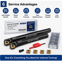 Kit de porte-outils de tournage CNC à gauche SCLCL avec barre de perçage de petite taille et jeu d'inserts CCMT