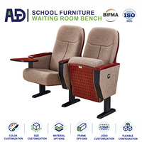 Sièges d'auditorium publics commerciaux, chaise d'auditorium ergonomique avec tablette d'écriture pour écoles, universités et salles d'assemblée