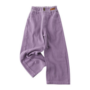 YYO Hot OEM Jeans en denim délavé respirant à taille mi-haute, coupe ample et <span class=keywords><strong>simple</strong></span>, pour femmes, filles et enfants, collection Printemps-Automne - Product Image 2