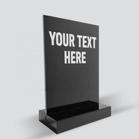 Affichage de signe de menu de support de code QR d'acrylique fait sur commande noir pour des restaurants