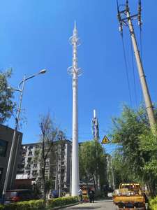 Neuer kunden spezifischer wind dichter, langlebiger, verzinkter Telekommunikations-Monopol turm ISO9001-zertifizierter 50-jähriger lebenslanger Turm - Product Image 4