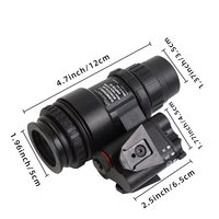 Lunette de vision nocturne numérique haute performance modèle AN/PVS18, monoculaire, à fixation sur tête, avec support pliable en nylon noir/beige