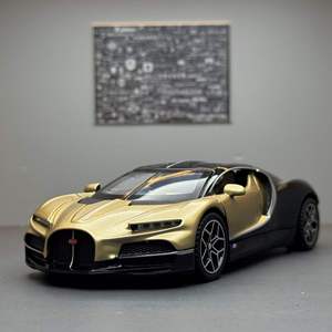 Coches de Juguete de Metal Fundido a Presión, Escala 1:32, Bugatti con Sonido y Luz, Puertas Abatibles, Superdeportivo, Decoración, Modelo de Juguete - Product Image 5