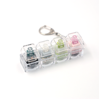 Porte-clés clavier anime transparent avec interrupteur mécanique, jouet anti-stress, décompression, cadeau RGB mignon