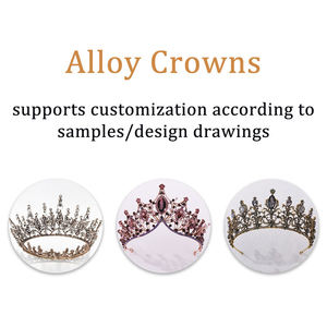 Accepter ODM OEM Accessoires Cheveux Femmes Métal Argent Alliage Rond Couronne De Mariage Doré Creux Diamant Couronne Pour <span class=keywords><strong>Queens</strong></span> - Product Image 3