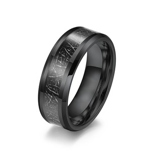 Anillo de Acero de Tungsteno Negro para Hombre, 4mm 6mm 8mm, con Incrustaciones de Seda de Hielo y Engaste de Canal, Joyería de Moda, Regalo - Product Image 1
