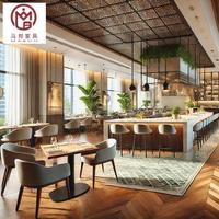 Chinois Chine Hôtel Luxe Pizza Moderne Café Café Café Bois Carré Commercial Restaurant Meubles Personnalisé Table Chaise Ensemble