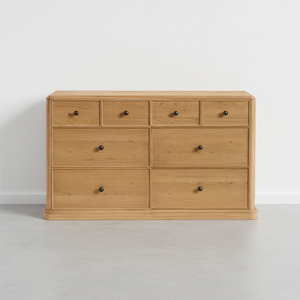 Commode large de luxe moderne en <span class=keywords><strong>bois</strong></span> massif à 8 tiroirs, coiffeuse au design simple et minimaliste pour chambre principale, unité de rangement - Product Image 1