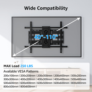 Support mural TV robuste à mouvement complet pour téléviseurs de 12 à 24 pouces, compatible VESA max 800x600mm - Product Image 2