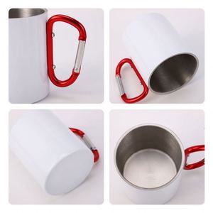 Mug de camping en acier inoxydable vierge pour sublimation, 220 ml et 300 ml, avec mousqueton, pour le sport, les voyages et la randonnée - Product Image 4