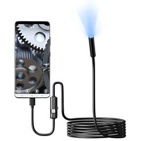 Caméra endoscopique USB Type-C 7,0 mm pour camping-car avec 6 LED réglables, boroscope d'inspection flexible pour téléphone et PC