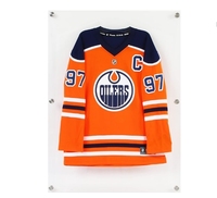 Cadre d'affichage pour maillot de sport en acrylique à montage mural Vitrines de rangement en verre plexy protégeant