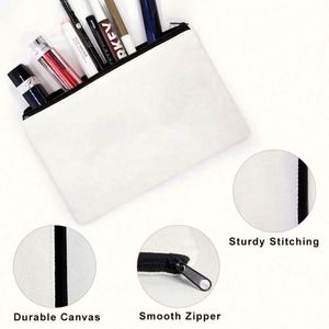 Custom Pattern Logo Zipper Toiletry Pen <b>Case</b> Eco-Friendly Travel Cotton Canvas Cosmetic <b>Makeup</b> Bags Fashionable Cartoon Style - Product Image 4