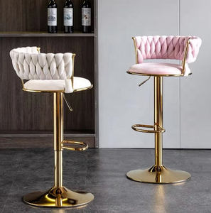 Tabouret de bar pivotant en velours vert de luxe moderne, réglable en hauteur, avec pieds dorés, idéal pour la cuisine - Vente chaude directe usine - Product Image 2