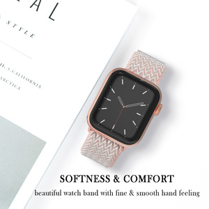 Correa de tela elástica para reloj iwatch ultra 8 7 6, diseño tejido, nailon - Product Image 4