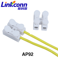 Linkconn AP92 2P Kabelverbinder Druckknopf-Klemmenblock für 0,5-2,5mm² Kabel Industrieller Druckknopf-Klemmenanschluss mit Messingkontakten