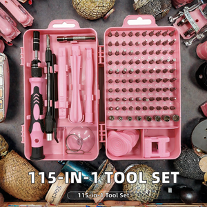 Kit de tournevis 115-en-1 en acier au chrome-vanadium PP+TPR avec ventouse, outils de levier, support magnétique, clés ajustables et outil roulant 1 - Product Image 2