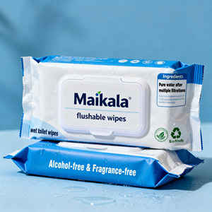 Lingettes humides biodégradables à 100 %, jetables dans les toilettes, à l'eau pure, sûres pour la maison, lingettes pour bébés et adultes - Product Image 5
