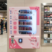 Máquina Expendedora Pequeña JFP Rosa con Pantalla Táctil, para Fundas de Celulares, Mini Comida y Bebida, Monedas, Personalizable, OEM