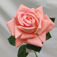 J-12204 Neues Design Weiße Rote Real-Touch-Rosen Handbemalte Real-Touch-Rose Dunkelrosa und Weiß Schattierte Rose Künstlich