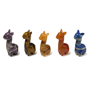 Figurine d'alpaga en cristal de <span class=keywords><strong>pierre</strong></span> précieuse sculptée à la main de 2,5 pouces, <span class=keywords><strong>pierre</strong></span> naturelle de guérison, sculpture d'animal mignon, mini-statues d'alpaga pour cadeaux - Product Image 6