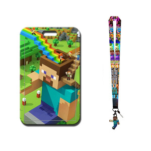 Porte-cartes de bus mignon de style Instagram avec cordon de cou, porte-clés pour carte repas étudiant, <span class=keywords><strong>Minecraft</strong></span> - Product Image 6