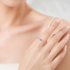 925 Sterling <b>Silver</b> Exquisite Gem-<b>Set</b> Earrings and <b>Ring</b>, Women's <b>Set</b> with Personalized, Trendy, Simple, and Influencer Style - Product Image 4