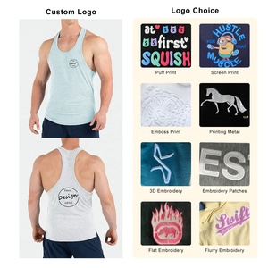 Été Nouvelle Arrivée Personnalisé Respirant Coton Spandex Slim Fit Imprimé Gilet Côté Fendu Ourlet Séchage Rapide hommes débardeur sport Wear - Product Image 3