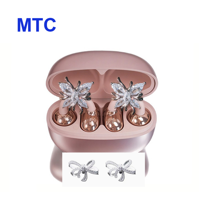 2026 New Wireless Headphones Clip-on Ear Jewelry Flower Design Premium Girls Fashion TWS Earbuds