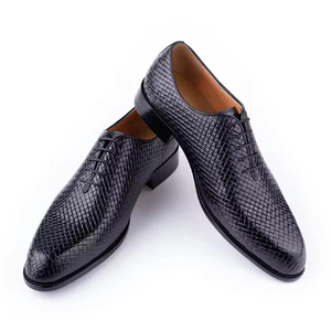 Chaussures habillées de luxe pour hommes, fabriquées à la main, pour le bureau et les affaires, à lacets, Oxford formelles, semelle extérieure en caoutchouc, respirantes, légères et confortables - Product Image 2