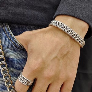 BOCAI S925 Sterling <strong>Silver</strong> Jewejry High-grade Locomotive Style Thick Unisex Mountain Pattern <strong>Armor</strong> Tide <strong>Bracelet</strong> for Men - Product Image 2