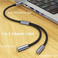 Répartiteur de casque 3.5mm 2 femelle à 1 mâle micro et Audio Y séparateur TRRS casque adaptateur câble stéréo pour ordinateur portable PS4 Xbox PC