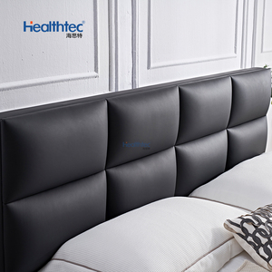 Cadre de lit pleine grandeur <span class=keywords><strong>avec</strong></span> base en latte de bois mobilier de chambre <span class=keywords><strong>à</strong></span> coucher lit en cuir lit en polyuréthane - Product Image 6