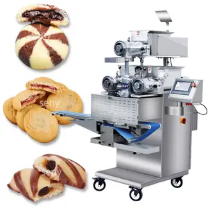 Automatic Biscuit Cookie Encrusting Machine with Two Different Color or Different Fillings Cookie