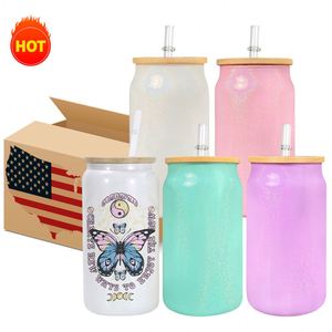 Verre à bière blanc scintillant de 15 oz, 16 oz, 20 oz, effet arc-en-ciel, vierge pour sublimation - Product Image 2