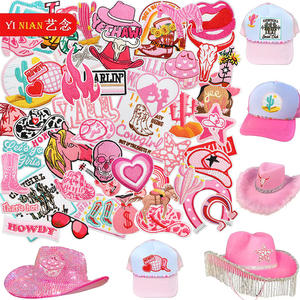 カスタムヒートプレス刺繍/織りクロストラック運転手帽子パッチ西洋カウボーイ帽子パッチ - Product Image 3