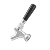 Distributeur de robinet de bière Homebrew Chrome poli Robinet de bière pression Mini Keg Tap Kegerator Bec avec verrouillage à bille Kit de déconnexion rapide