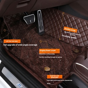 Tapetes Premium Personalizados de Cuero y Gamuza Antideslizantes de Cobertura Total para Coche con Diseño de Ondas de Agua para <span class=keywords><strong>Volante</strong></span> a la Izquierda/Derecha - Product Image 3