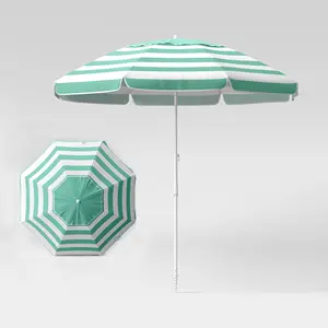 גדול גודל 200 cm sombrillas דה סול קל להגדיר פלדת מסגרת מוט רוח Vent שמש הגנת דיג חוף מטרייה עם לוגו מותאם אישית