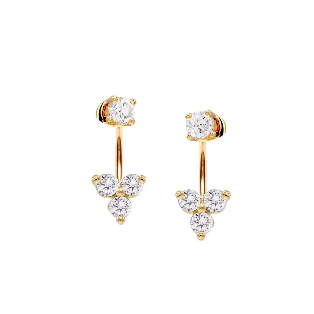New Style fashion Dubai gold flower design long stud earrings jewelry beaded style women dangling earrings